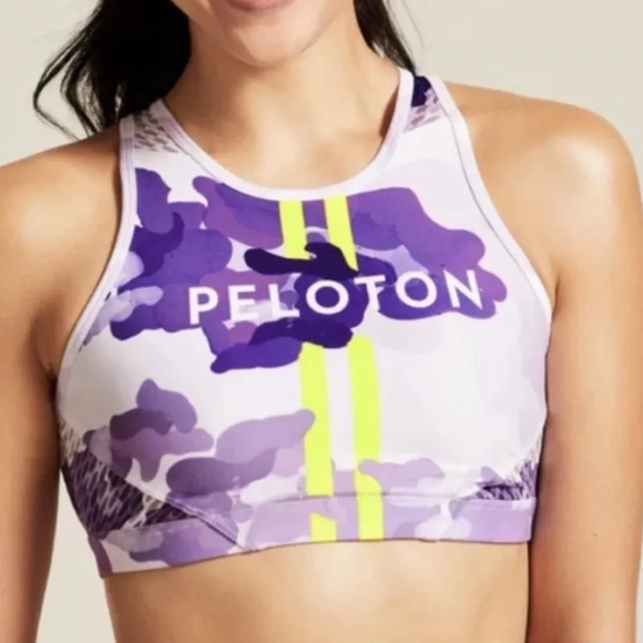 Peloton Camo High Neck Sports Bra • Sz L - Picture 3 of 4